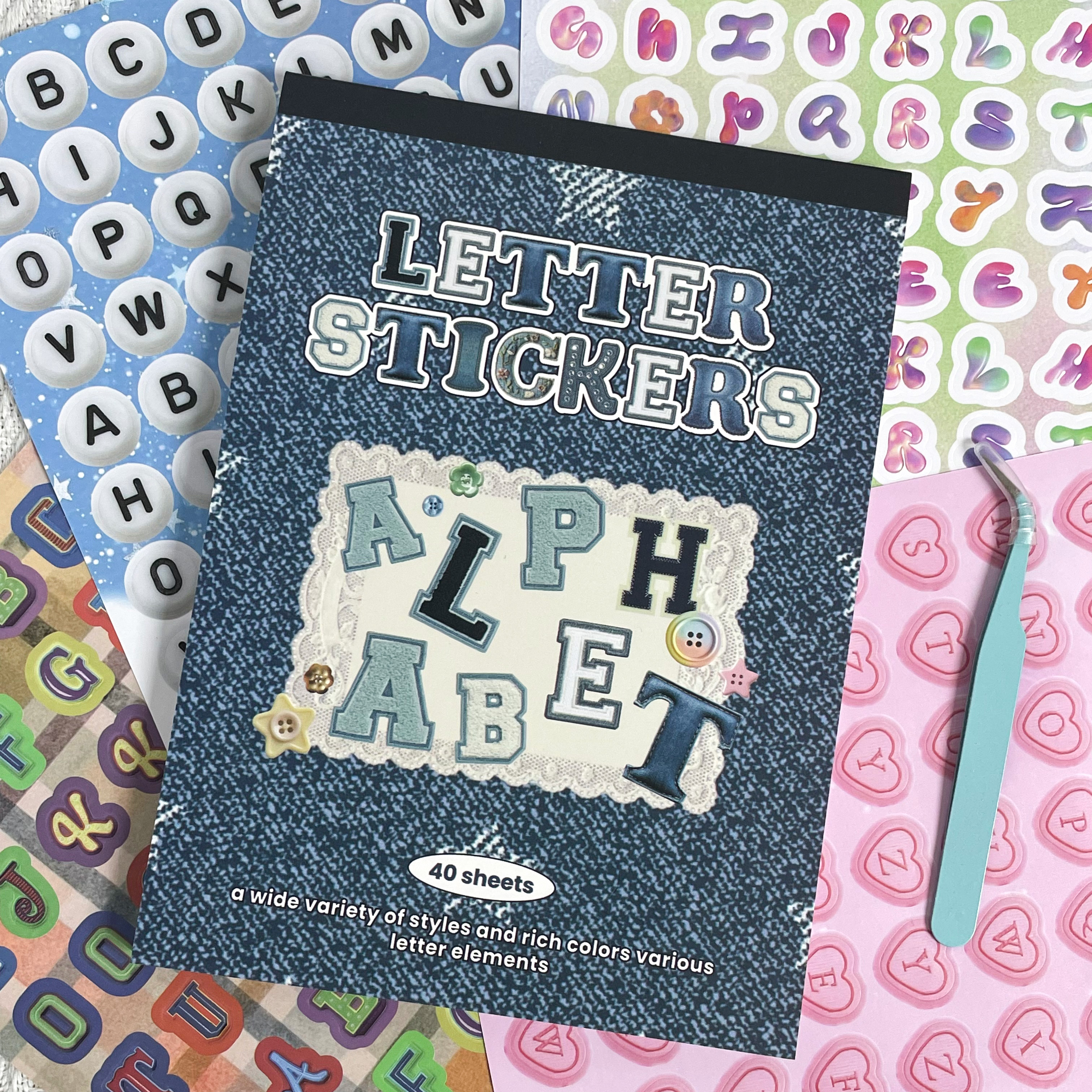 Letter Tray Desk - Random Cover Letter Sticker Books, Varied