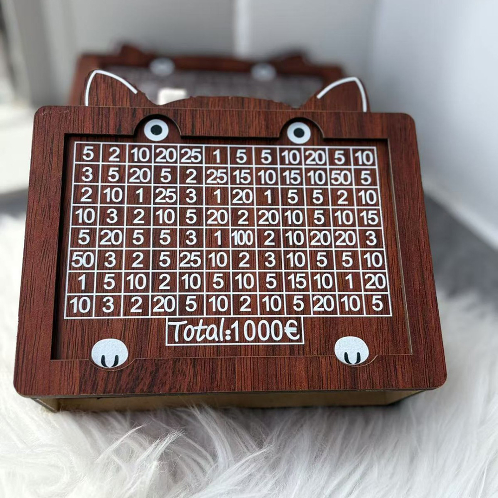 Home Office Budget - Rustic Penny Bank with Goal Tracker,