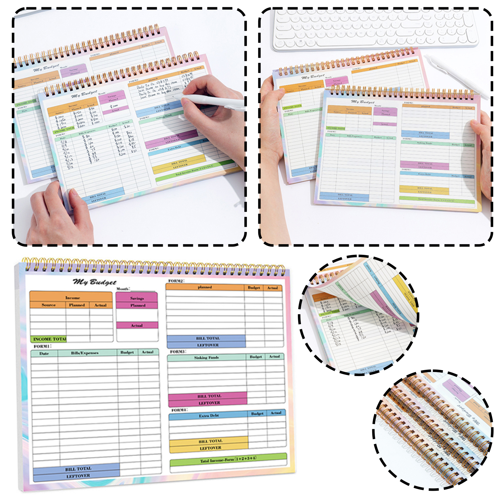 Home Office Budget - Finance Planner,Undated Monthlys Budgets Planner Book