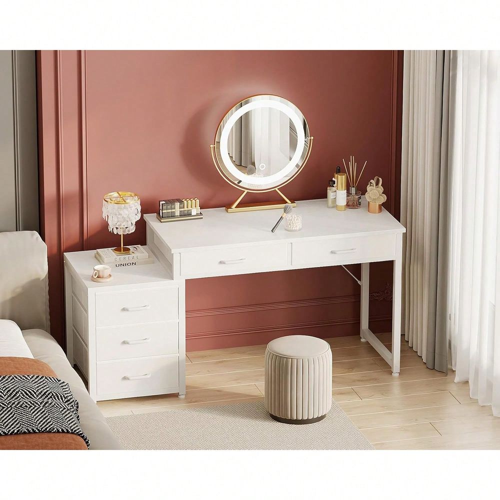 Office Table Home - Desk With 5 Drawers, 53 Inch