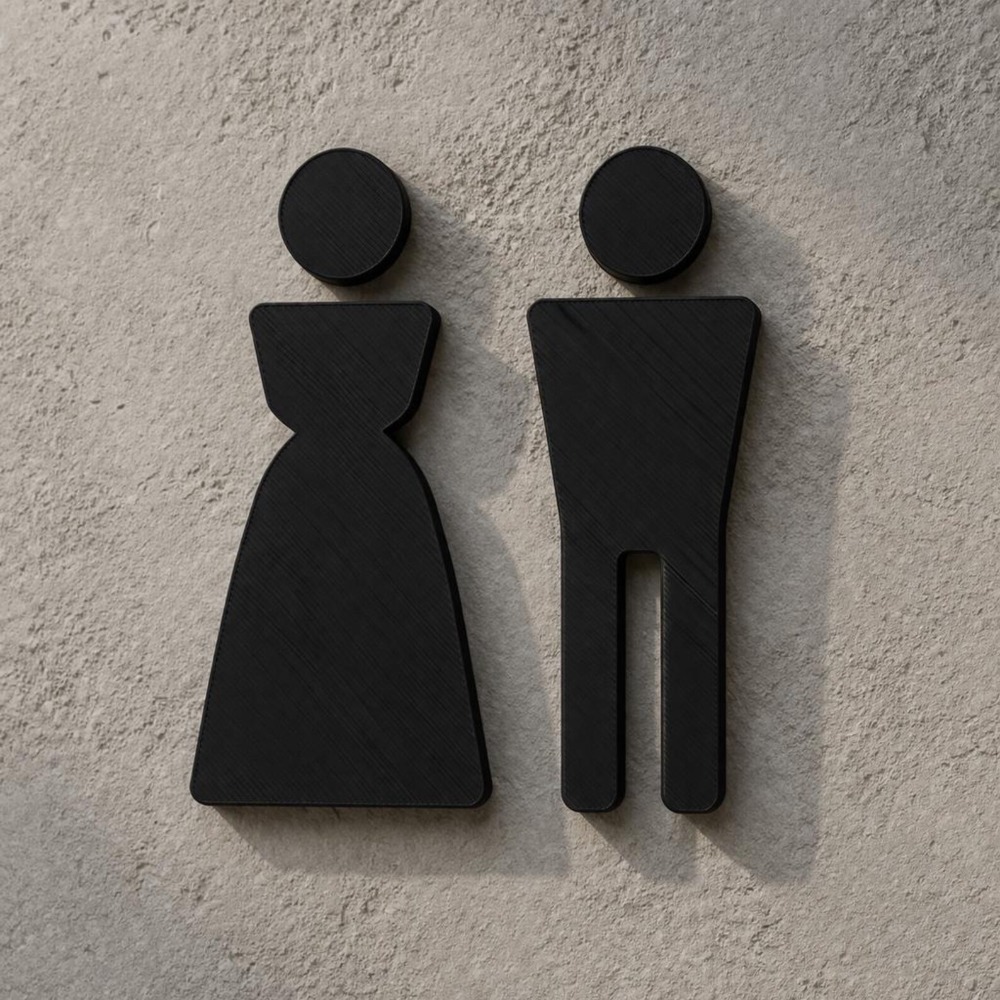 Minimalist 3D Printed Male Fem - Home Office Icon のレビューと価格