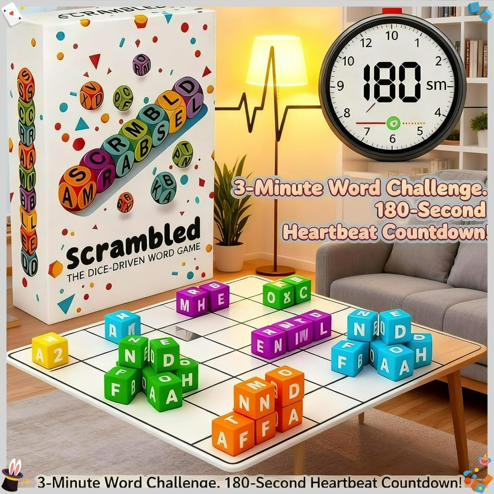 Scrambled Dice Word Game for 2 - Letter Tray Desk のレビューと価格