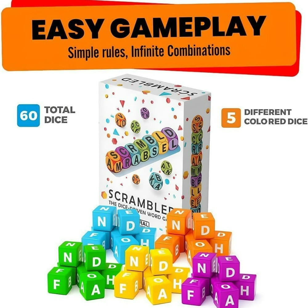 Scrambled Dice Word Game for 2 - Letter Tray Desk のレビューと価格