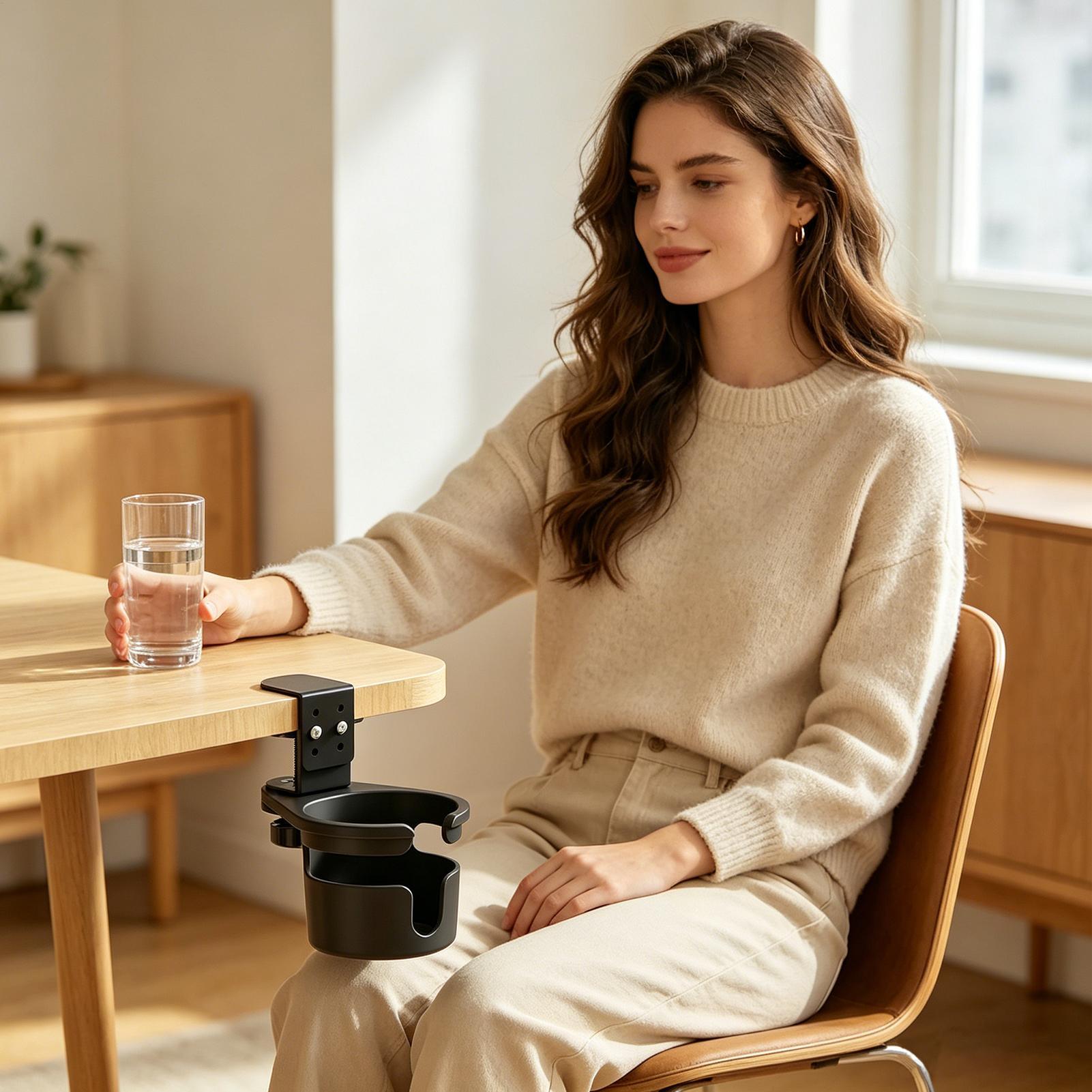 Desk Cup Holder Tabletop Drink - Office Table Home のレビューと価格