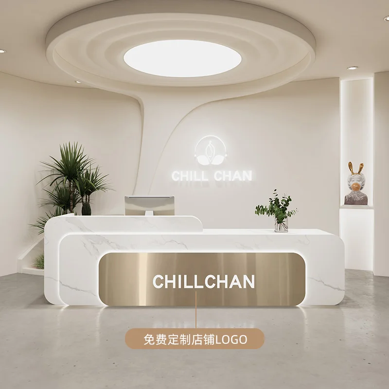 l shaped white reception desks - Home Office Tienda のレビューと価格