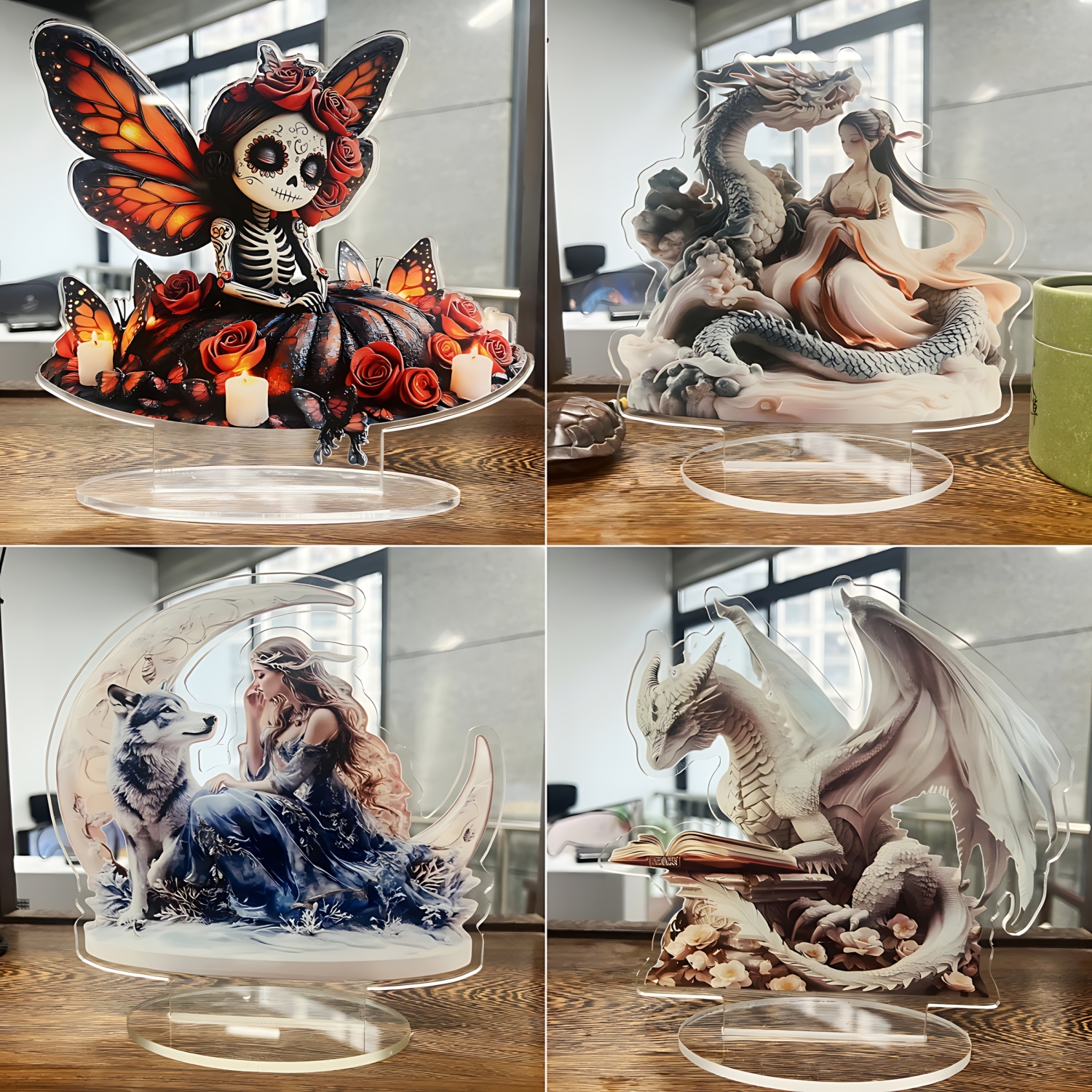 Two Tigers Statue,2D Flat Anim - Office Table Home のレビューと価格