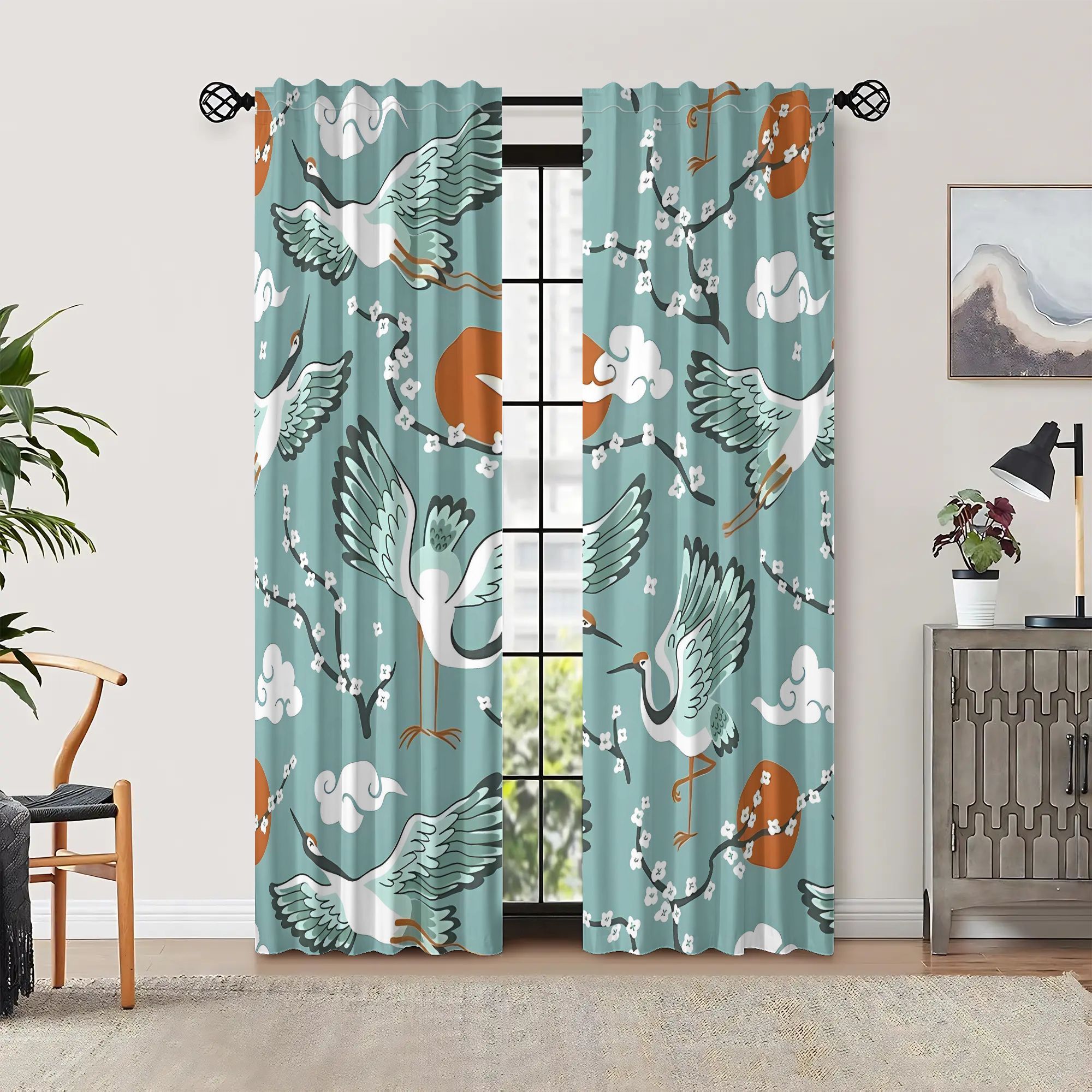 Elegant Teal Watercolor Bird C - Home Office Japandi のレビューと価格