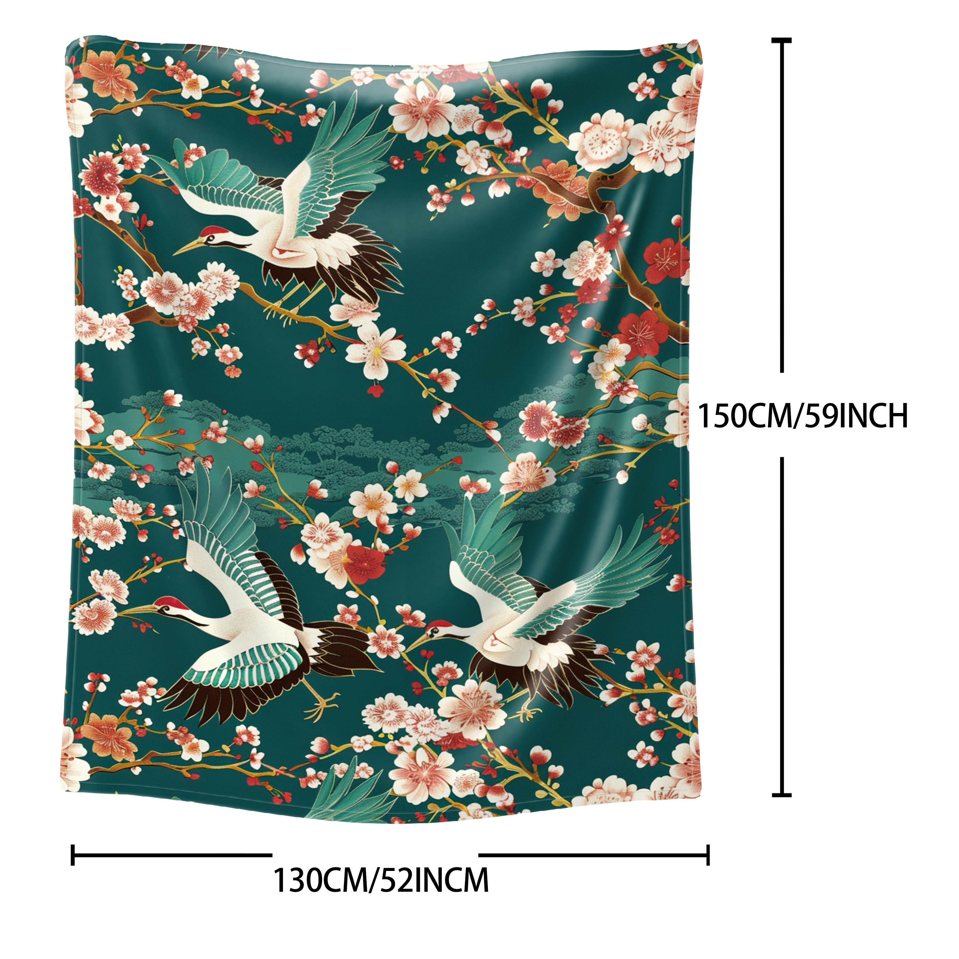Japanese Crane & Floral Print  - Home Office Japandi のレビューと価格