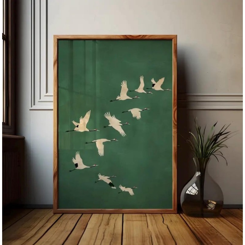 1pc Japandi Crane Vintage Love - Home Office Japandi のレビューと価格