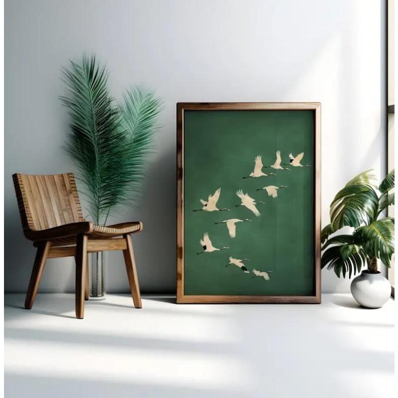 1pc Japandi Crane Vintage Love - Home Office Japandi のレビューと価格