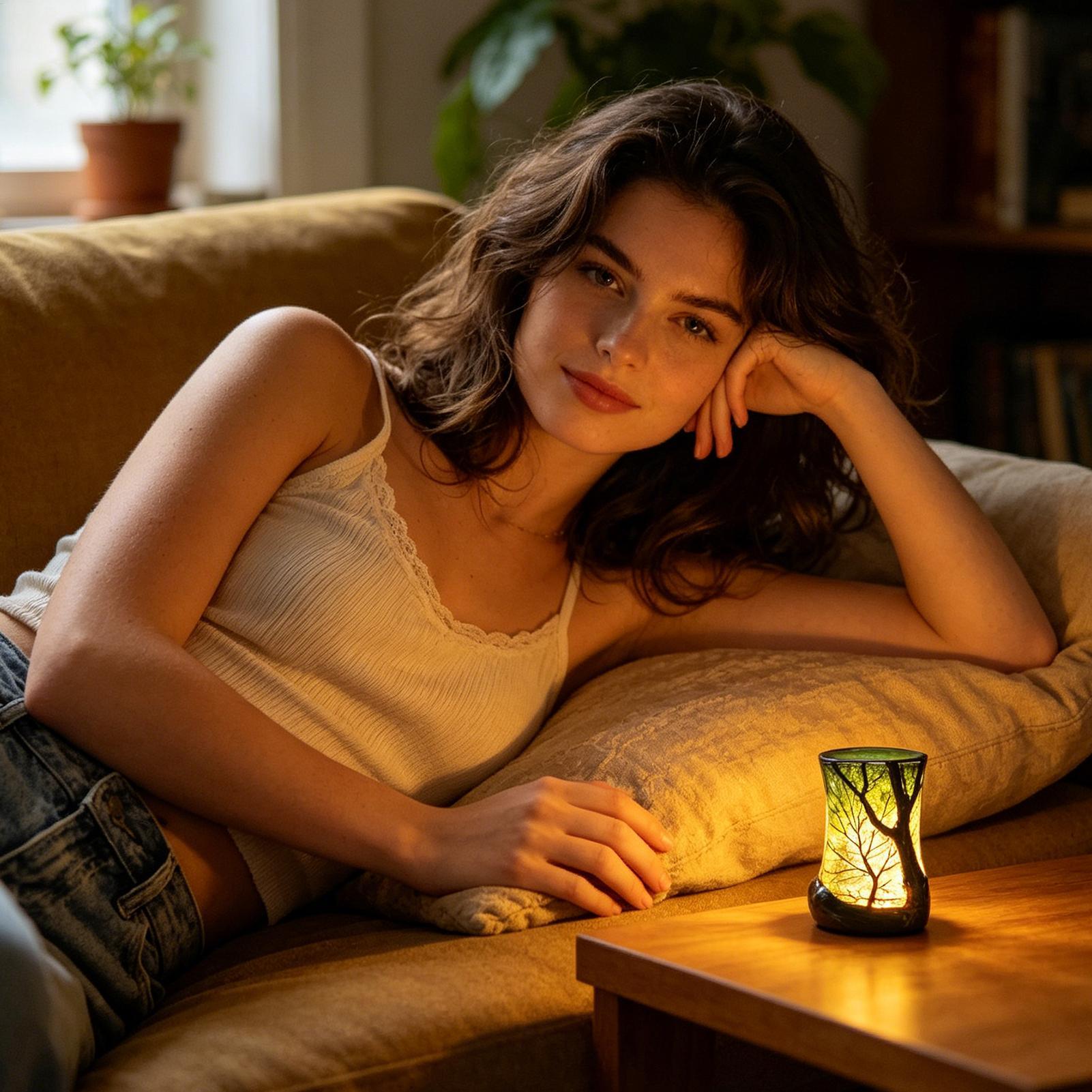 Bedside Table Lamp Forest Nigh - Office Table Home のレビューと価格
