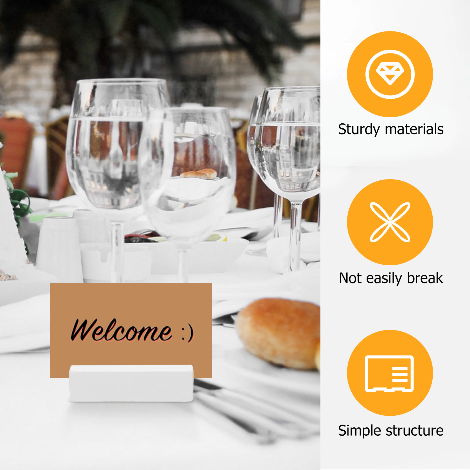 10Pcs Wooden Place Card Holder - Office Table Home のレビューと価格