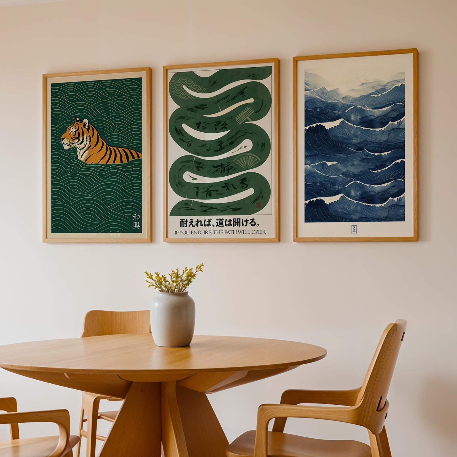 3pcs/set Japanese Canvas Wall  - Home Office Japandi のレビューと価格