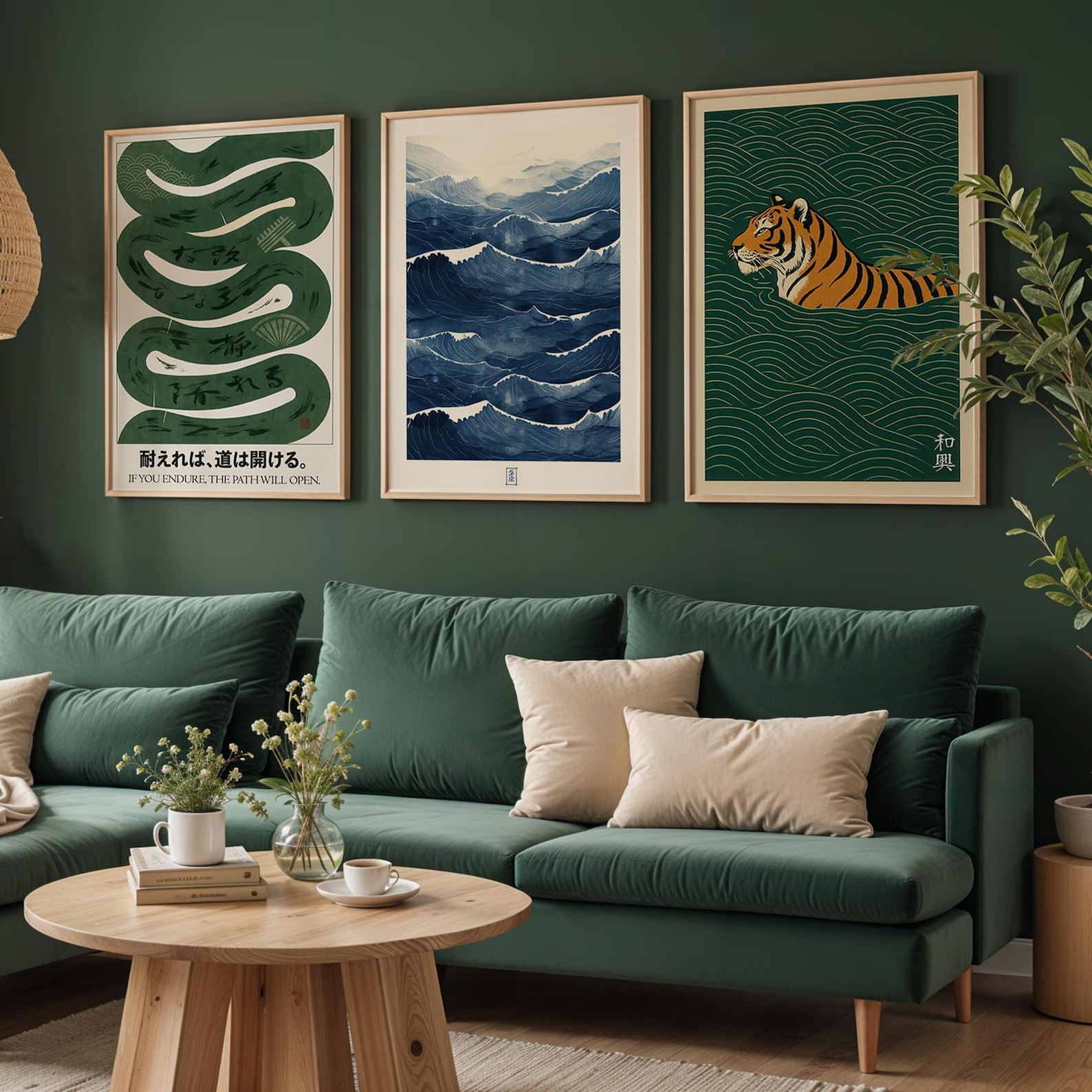 3pcs/set Japanese Canvas Wall  - Home Office Japandi のレビューと価格