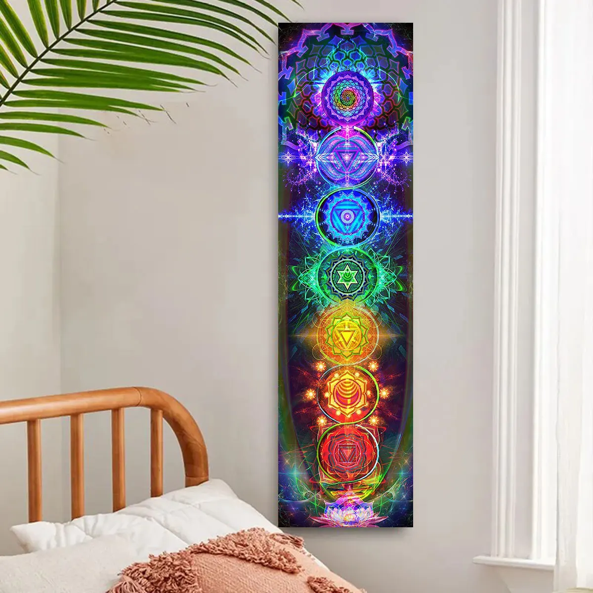 Colorful Chakra Wall Tapestry  - Home Office Yoga Room のレビューと価格