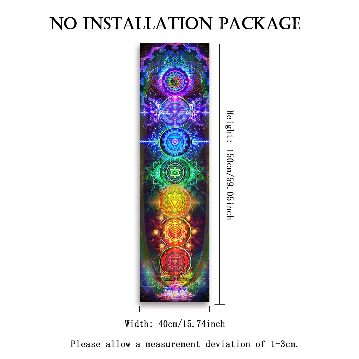 Colorful Chakra Wall Tapestry  - Home Office Yoga Room のレビューと価格