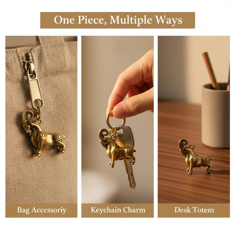 Retro Brass Sheep Pendant Orna - Office Table Home のレビューと価格