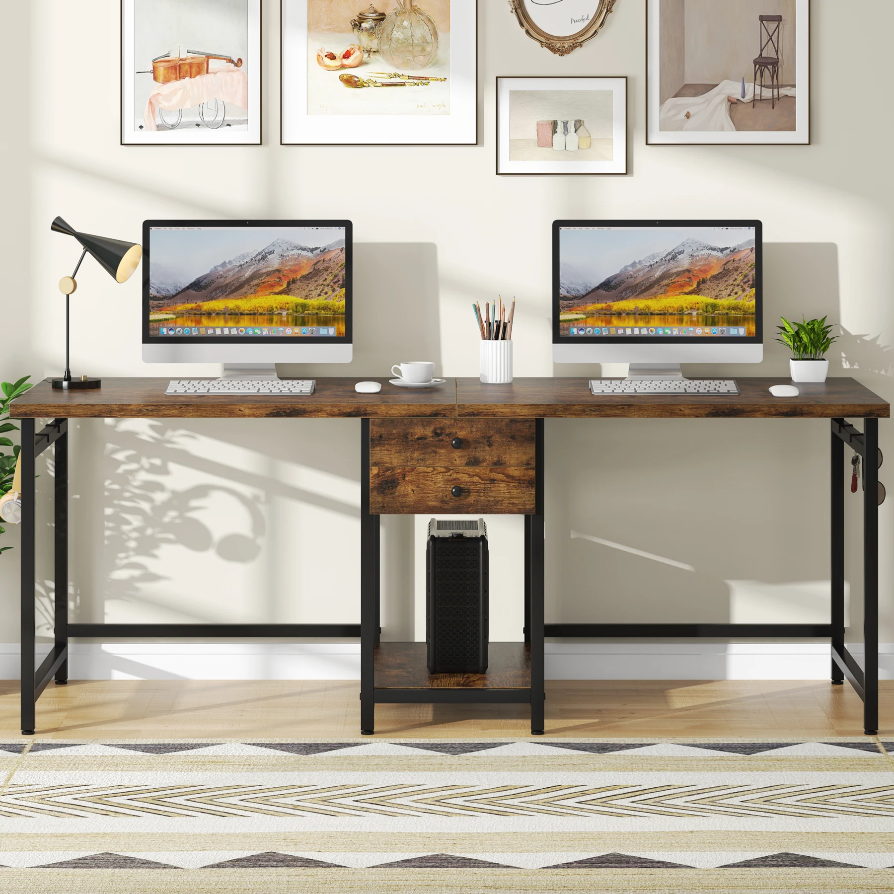 Tribesigns 78.74’’ Two Person  - Home Office With Two Desks のレビューと価格
