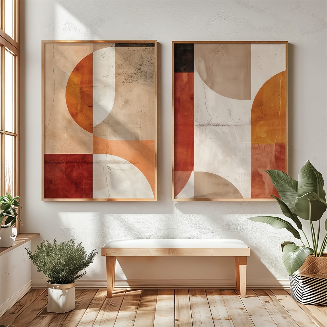 2D/Flat 2pcs Geometric Abstrac - Home Office Japandi のレビューと価格