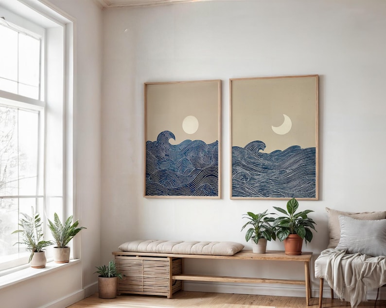 2pcs Japandi Minimalist Moon C - Home Office Japandi のレビューと価格