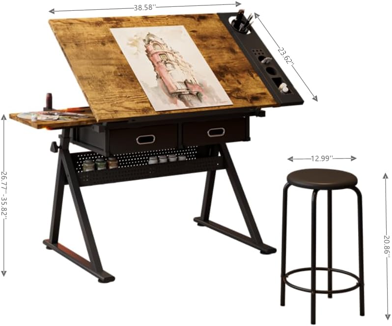 Adjustable Drawing Table with  - Office Table Home のレビューと価格