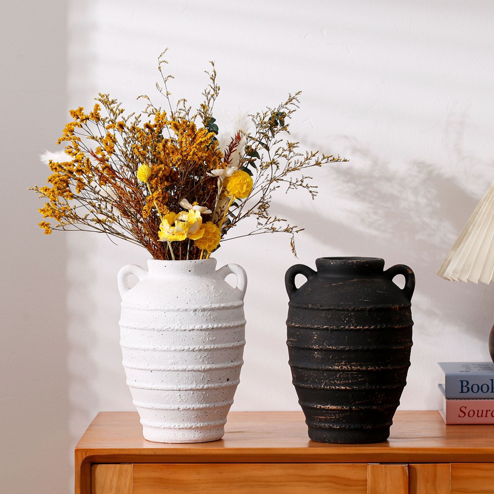 Amphora Ceramic Vase Dried Flo - Home Office Japandi のレビューと価格