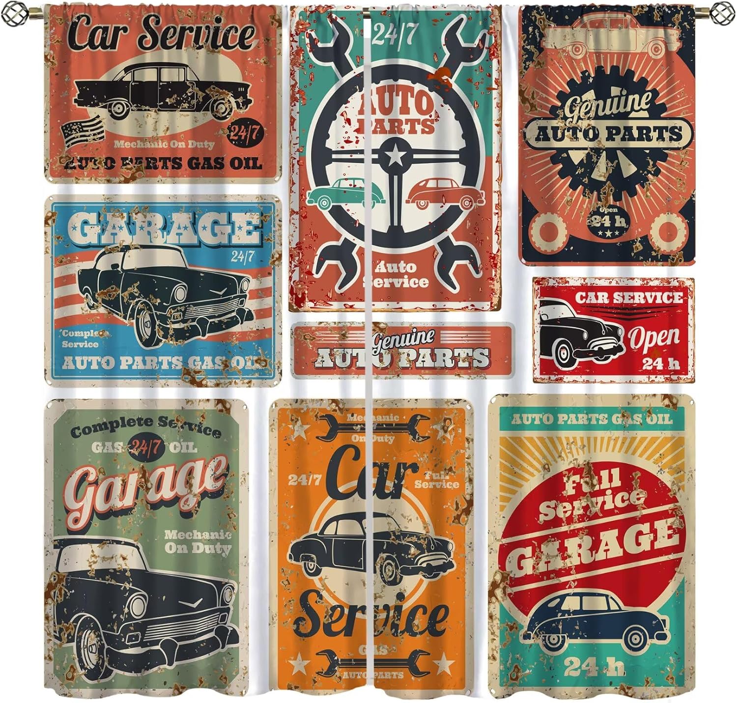 Garage Curtains, Vintage Man D - Home Office Shed のレビューと価格