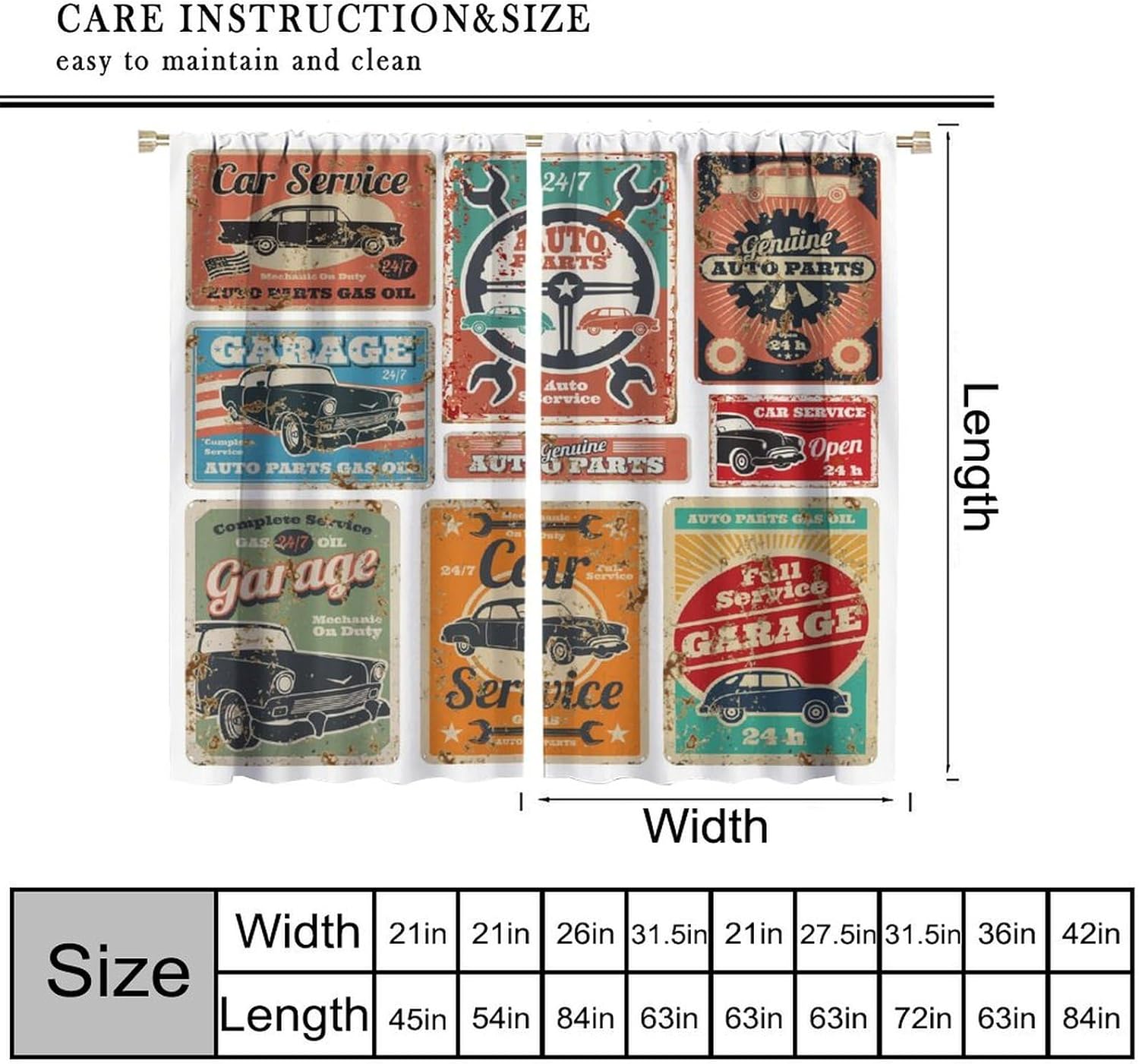 Garage Curtains, Vintage Man D - Home Office Shed のレビューと価格