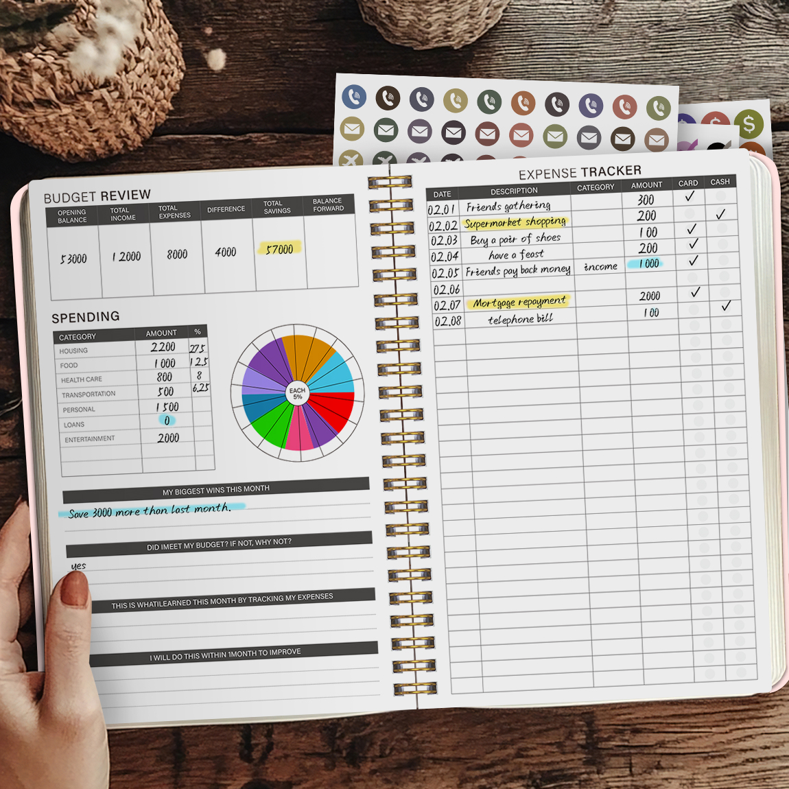 A5 Budget Planner Book with 3  - Home Office Budget のレビューと価格