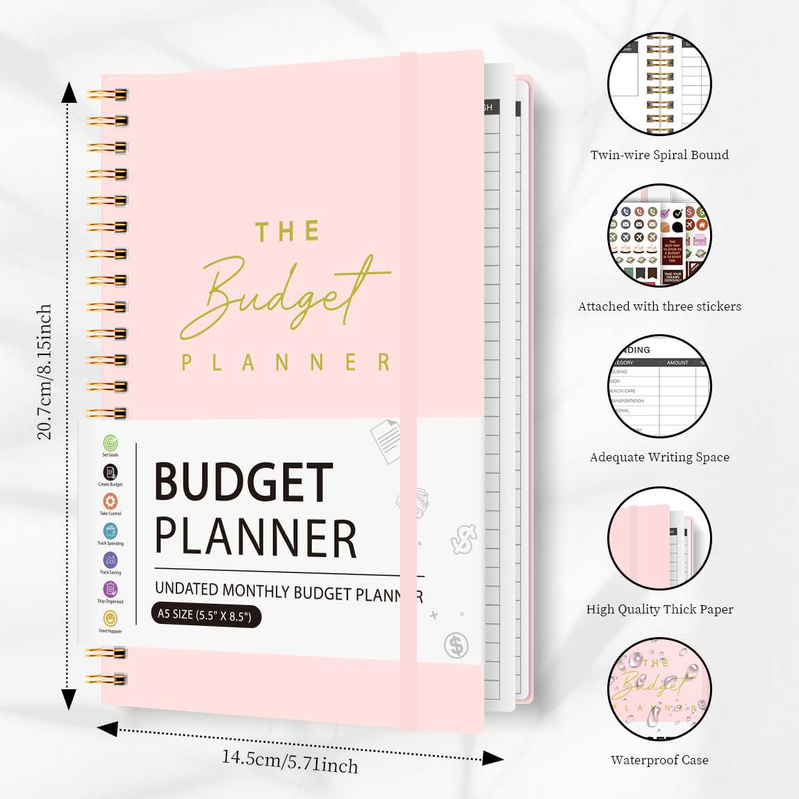 A5 Budget Planner Book with 3  - Home Office Budget のレビューと価格