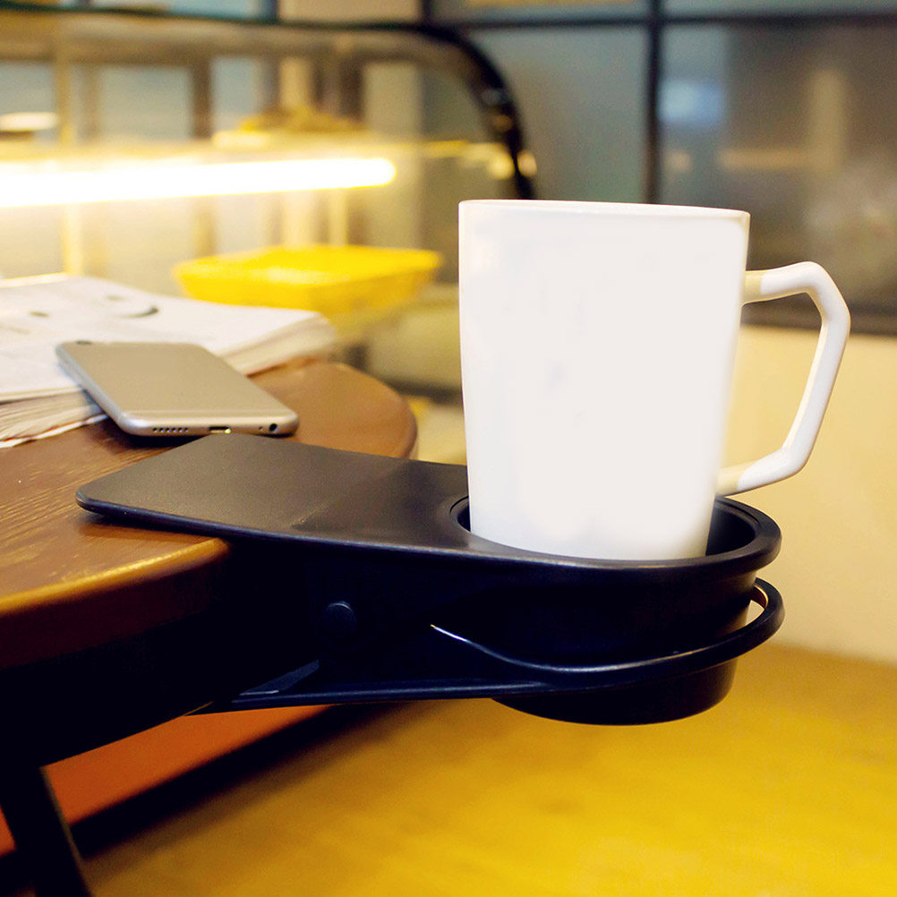 2Pcs Desk Cup Holder Clip ABS  - Office Table Home のレビューと価格