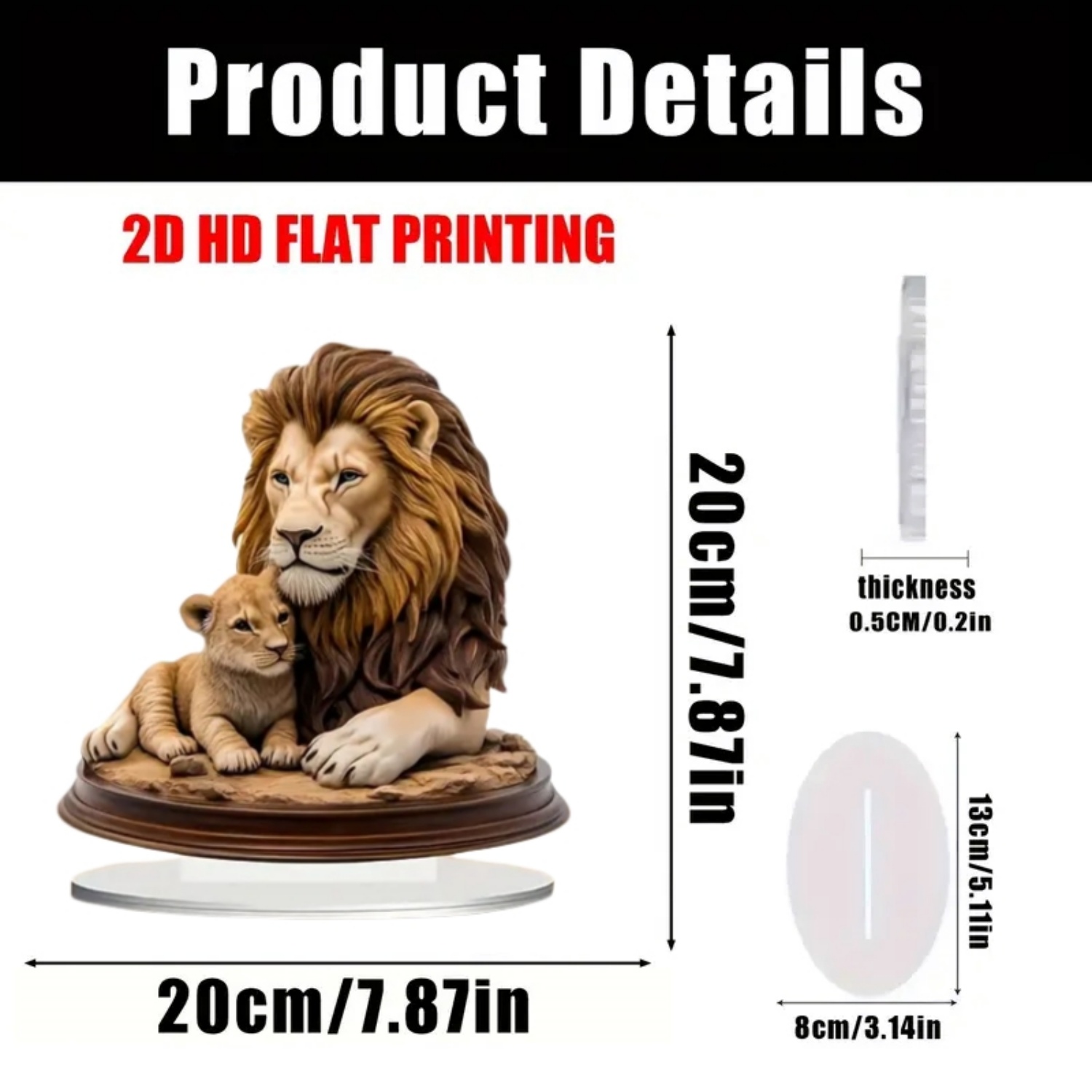 Male Lion Statue,2D Flat Anima - Office Table Home のレビューと価格