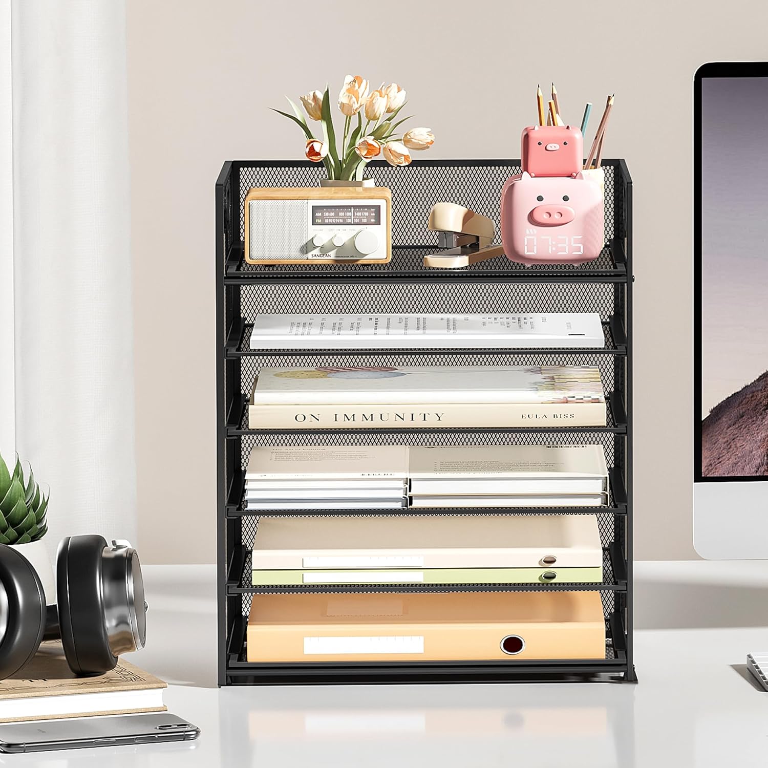6-Tier Mesh Paper File Tray Or - Letter Tray Desk のレビューと価格