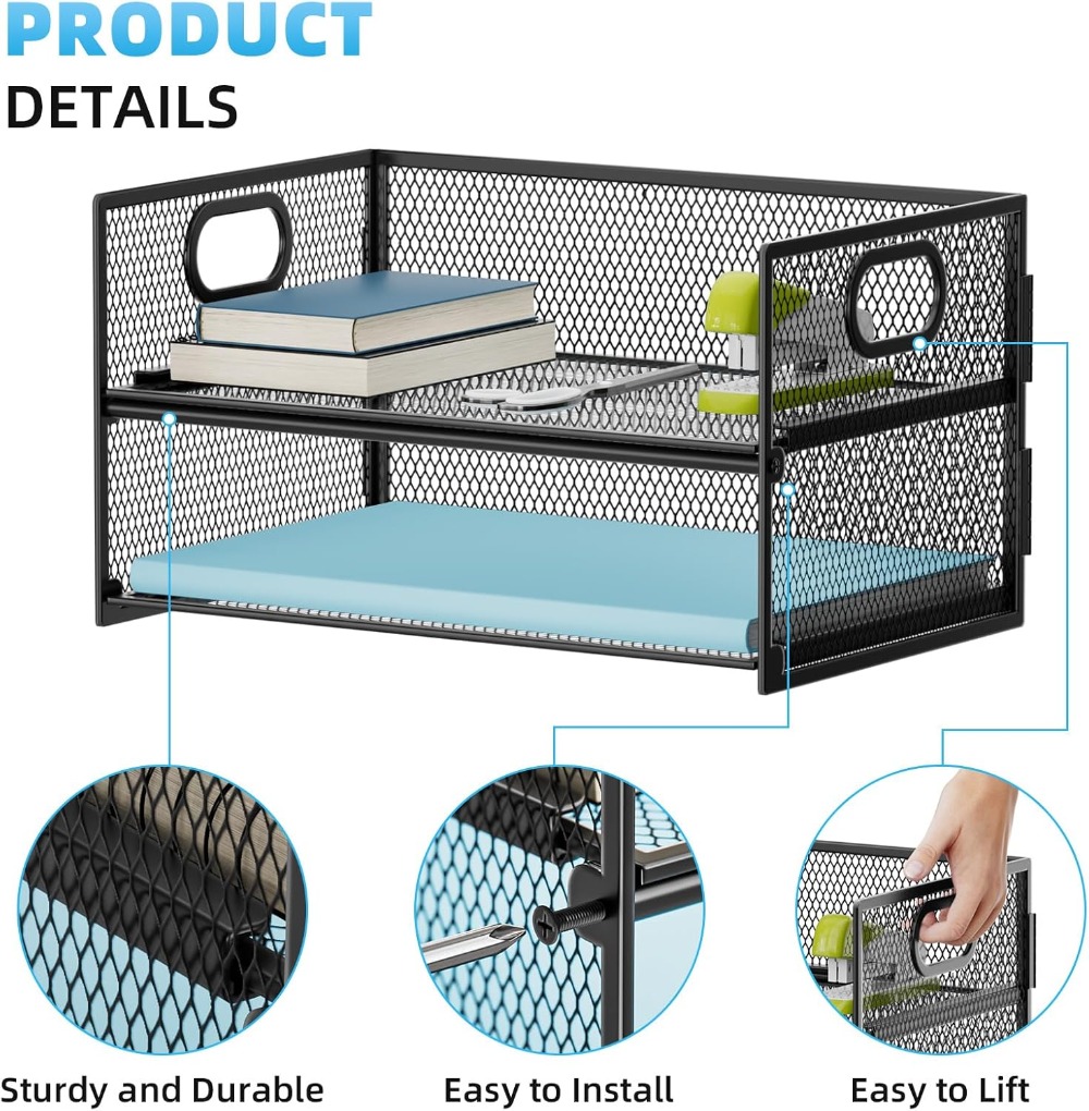 2 Tier Mesh Paper Organizer Le - Letter Tray Desk のレビューと価格