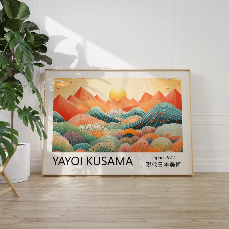 1pc Yayoi Kusama Abstract Land - Home Office Japandi のレビューと価格