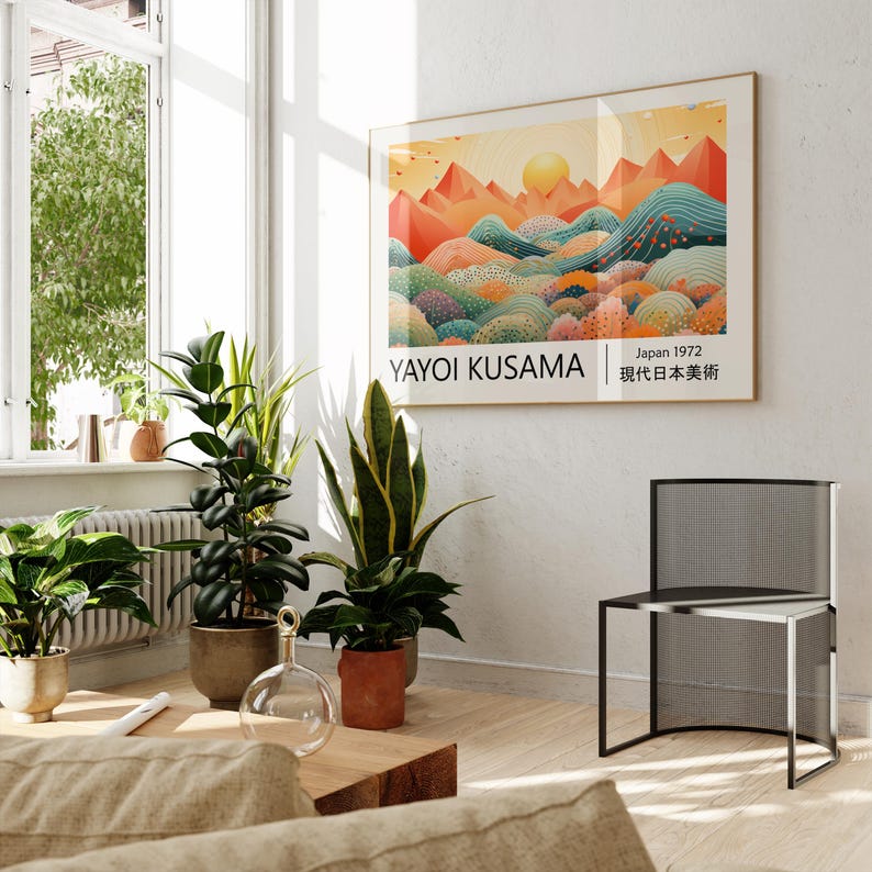 1pc Yayoi Kusama Abstract Land - Home Office Japandi のレビューと価格