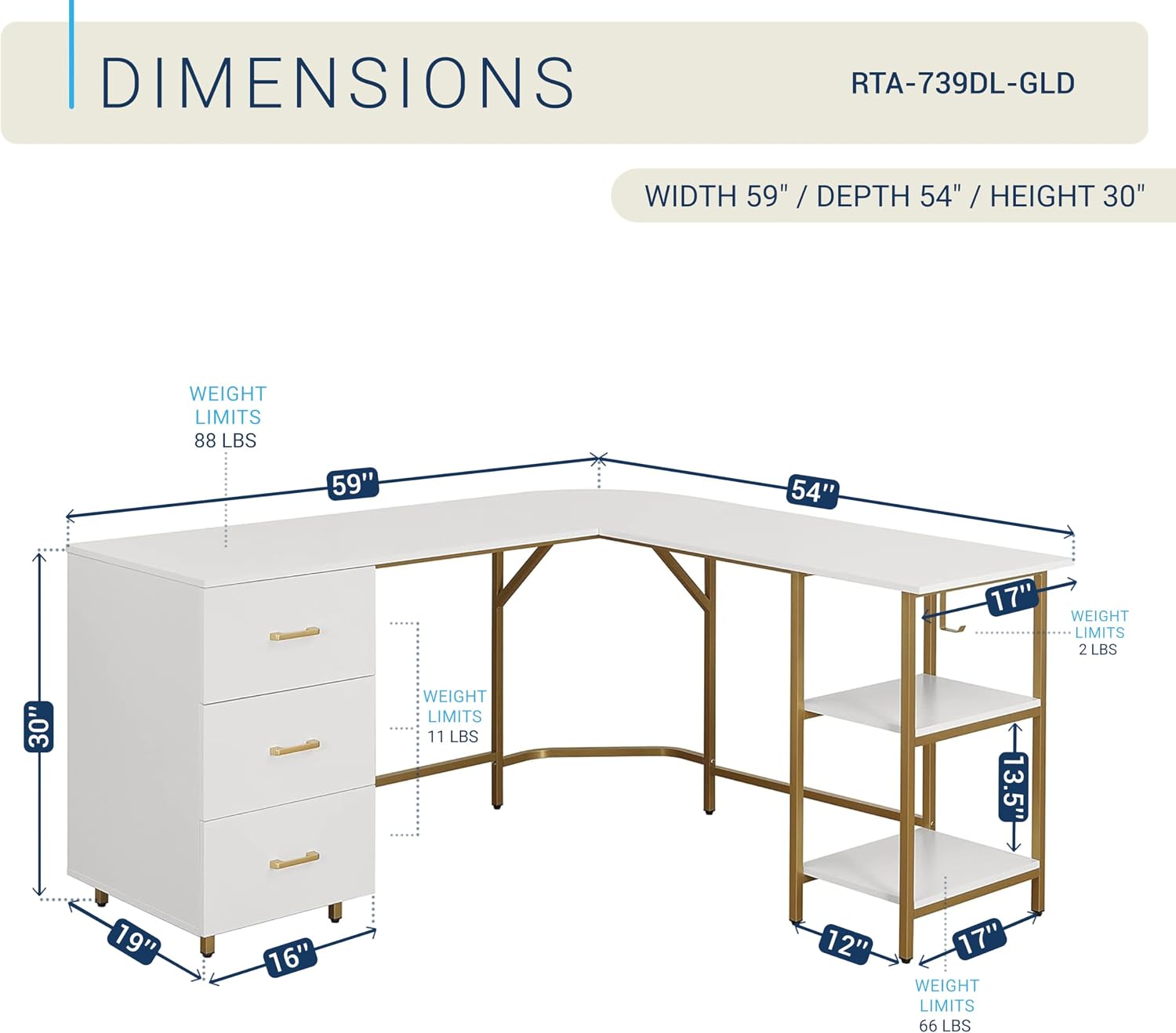 Techni Mobili L Shaped Desk -  - Home Office With Two Desks のレビューと価格