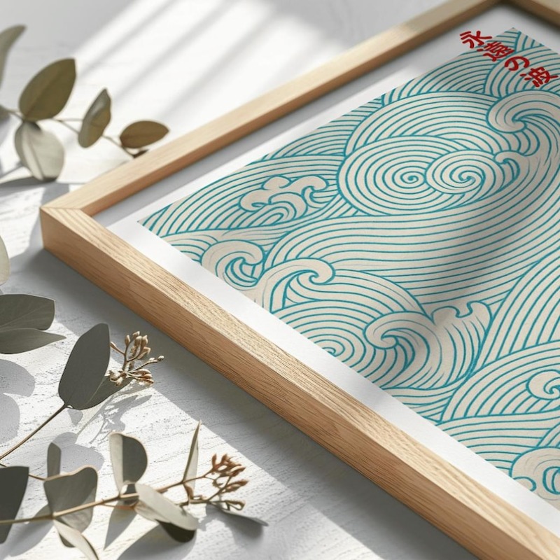 Abstract Japanese Woodblock Ca - Home Office Japandi のレビューと価格