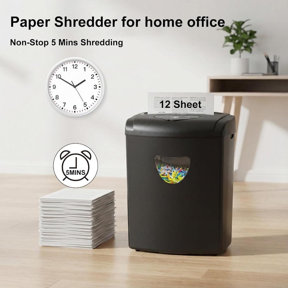 12-Sheet Cross Cut Shredder, 5 - Home Office Paper Shredder のレビューと価格