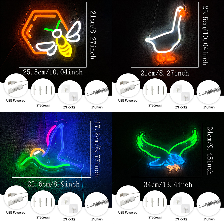 Animal Led Neon Sign, Cartoon  - Home Office Icon のレビューと価格