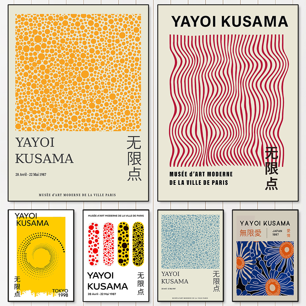 Japanese Yayoi Kusama Abstract - Home Office Japandi のレビューと価格
