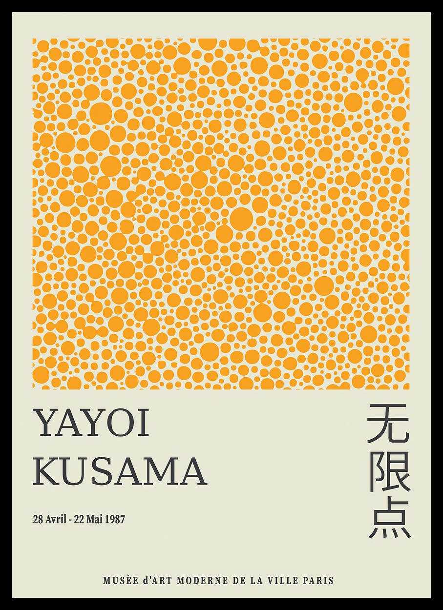 Japanese Yayoi Kusama Abstract - Home Office Japandi のレビューと価格