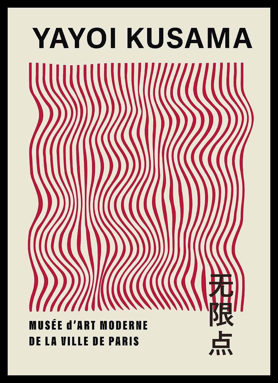 Japanese Yayoi Kusama Abstract - Home Office Japandi のレビューと価格