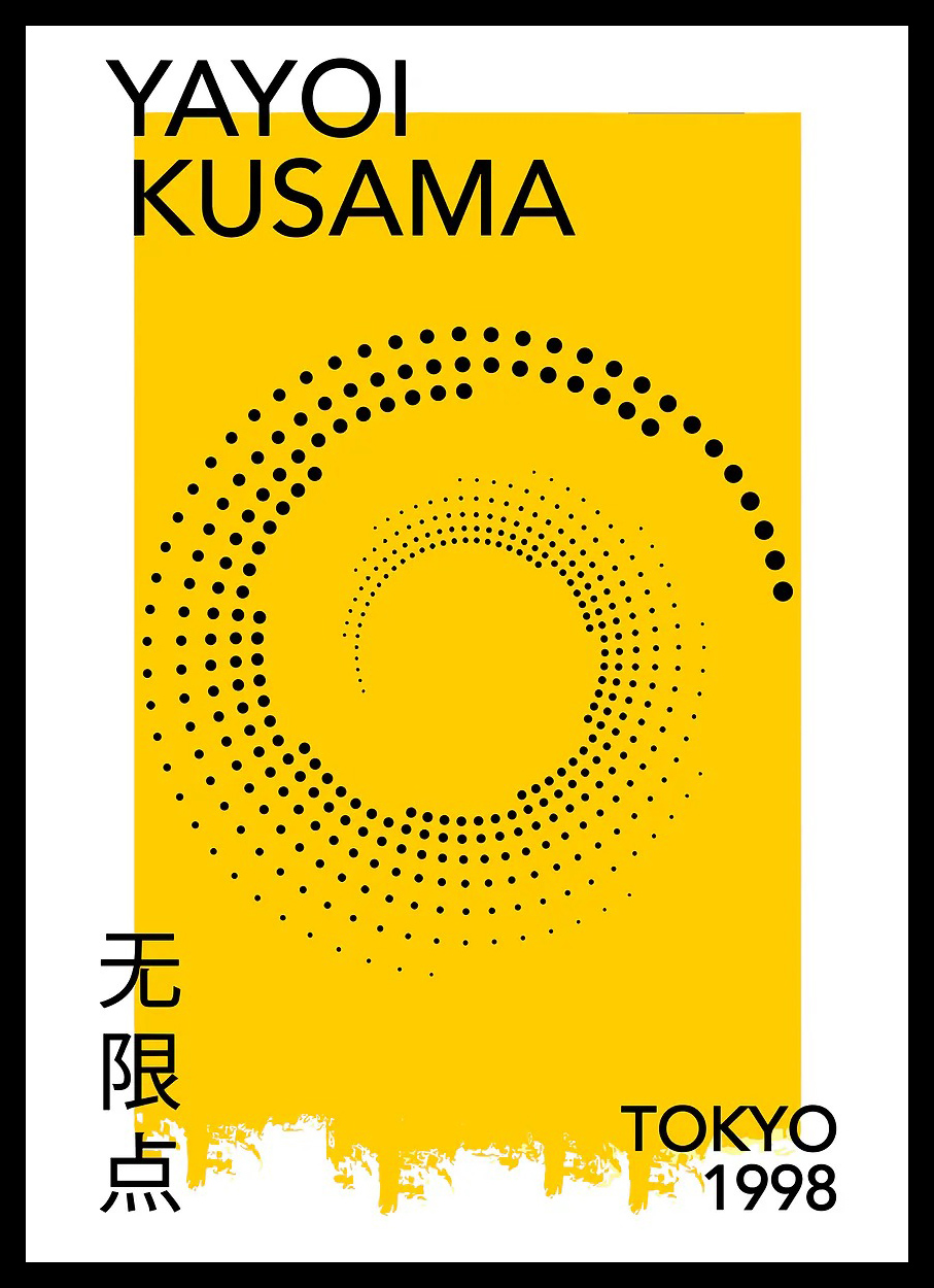 Japanese Yayoi Kusama Abstract - Home Office Japandi のレビューと価格