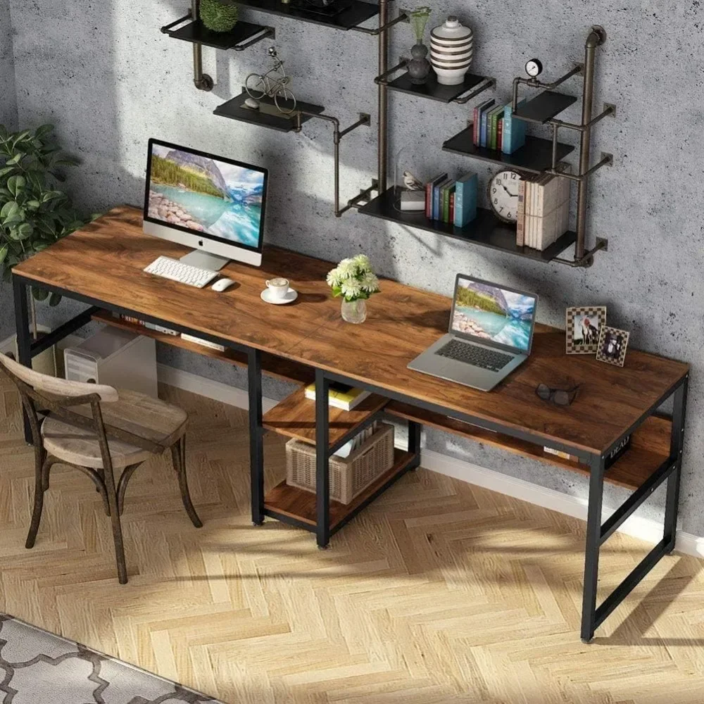 # Two Person Desk With Bookshe - Home Office With Two Desks のレビューと価格