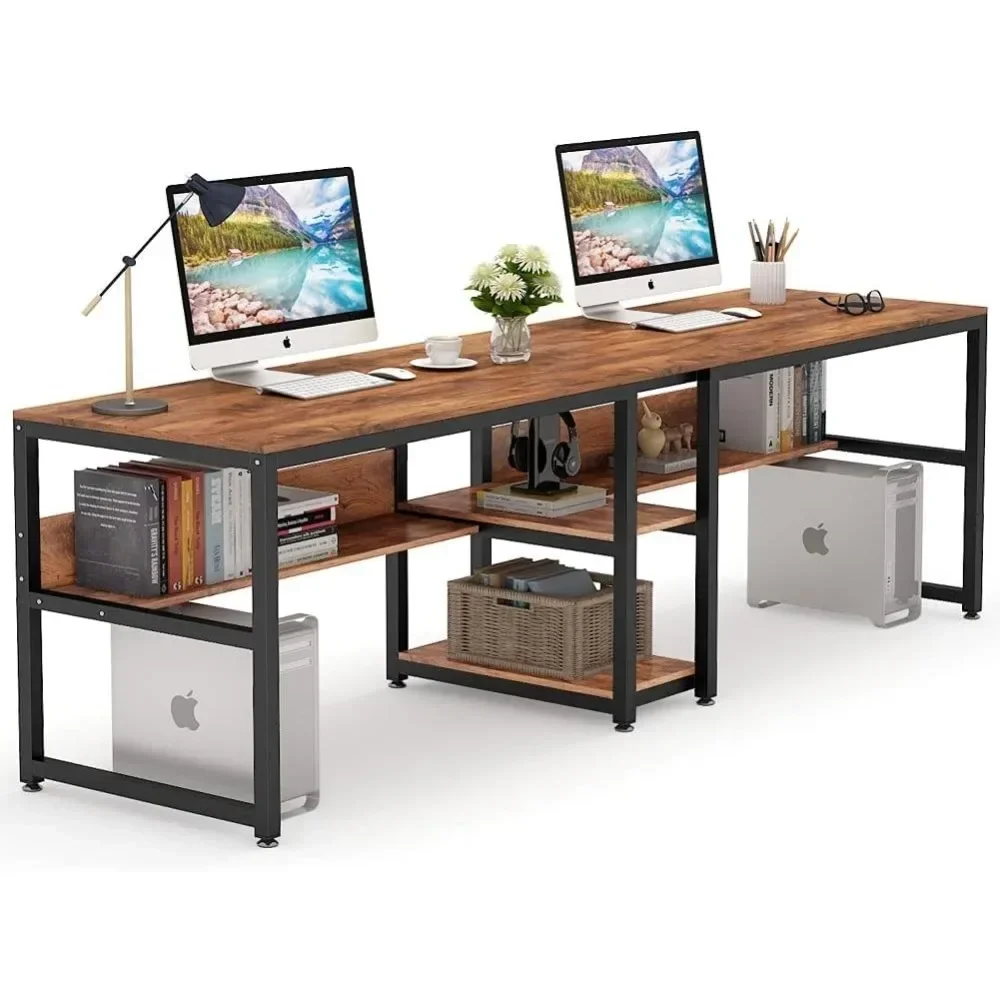 # Two Person Desk With Bookshe - Home Office With Two Desks のレビューと価格