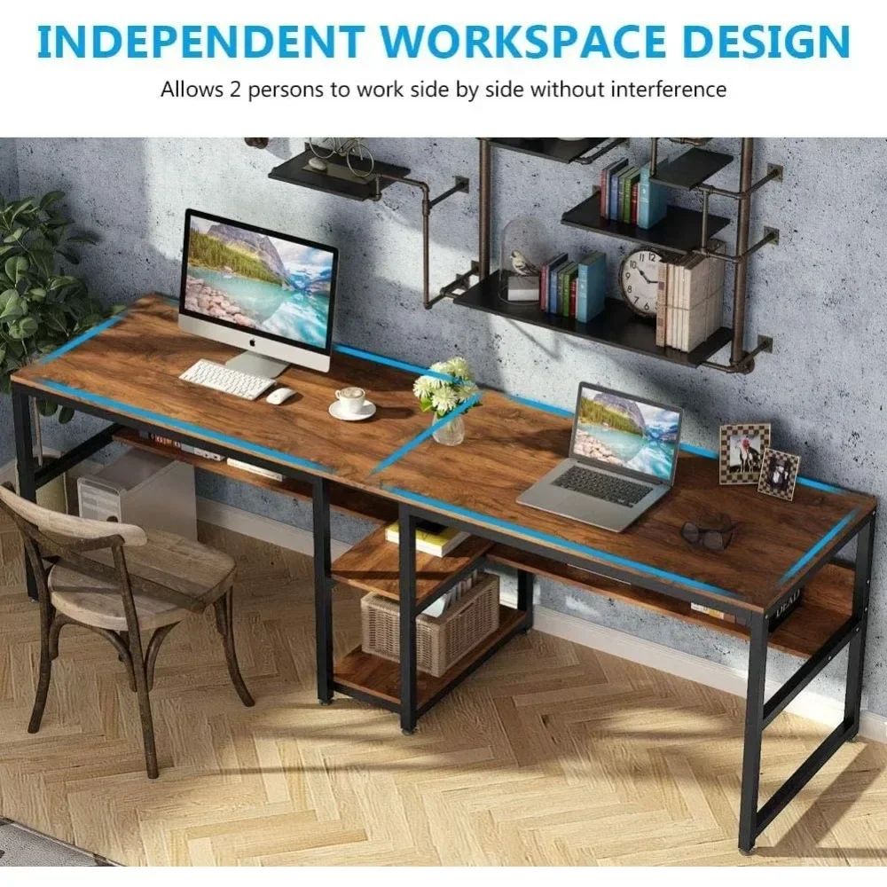 # Two Person Desk With Bookshe - Home Office With Two Desks のレビューと価格