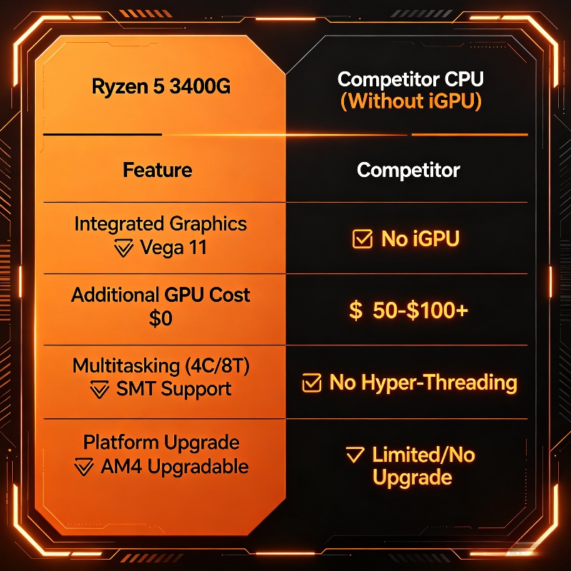 Budget AMD Ryzen 5 3400G APU 4 - Home Office Budget のレビューと価格