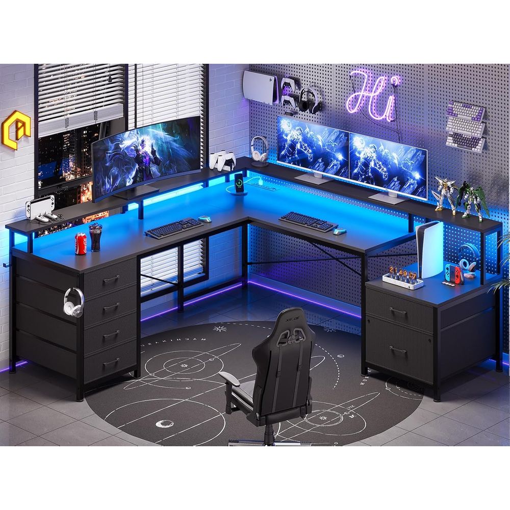 L-Shaped 108 Home Office Desk  - Home Office With Two Desks のレビューと価格