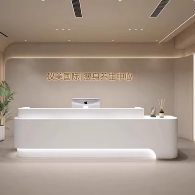 Luxury White Reception Desks M - Home Office Tienda のレビューと価格